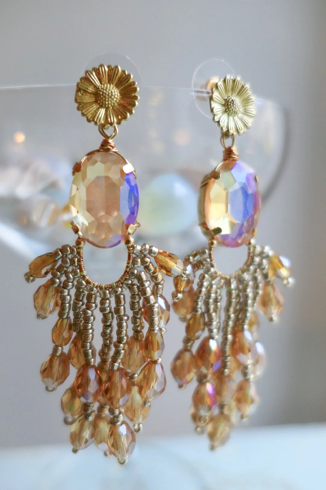 Christmas Night Glass Bead Earrings