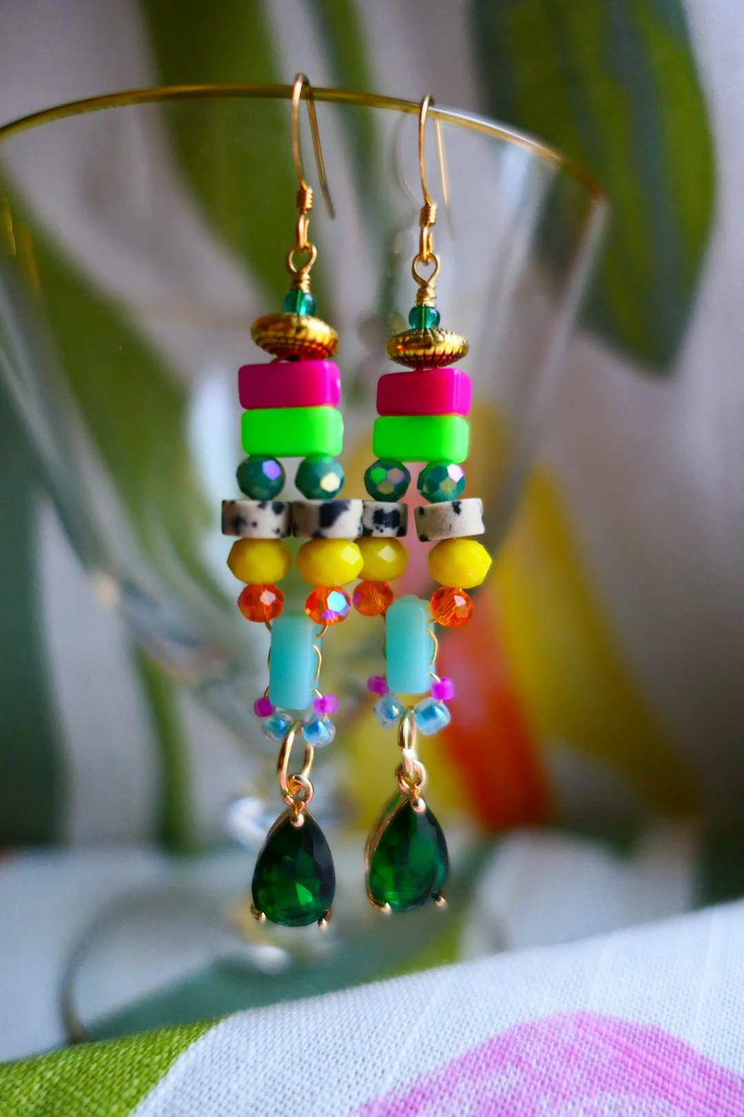 Jungle Puzzle Colourful Statement Earrings