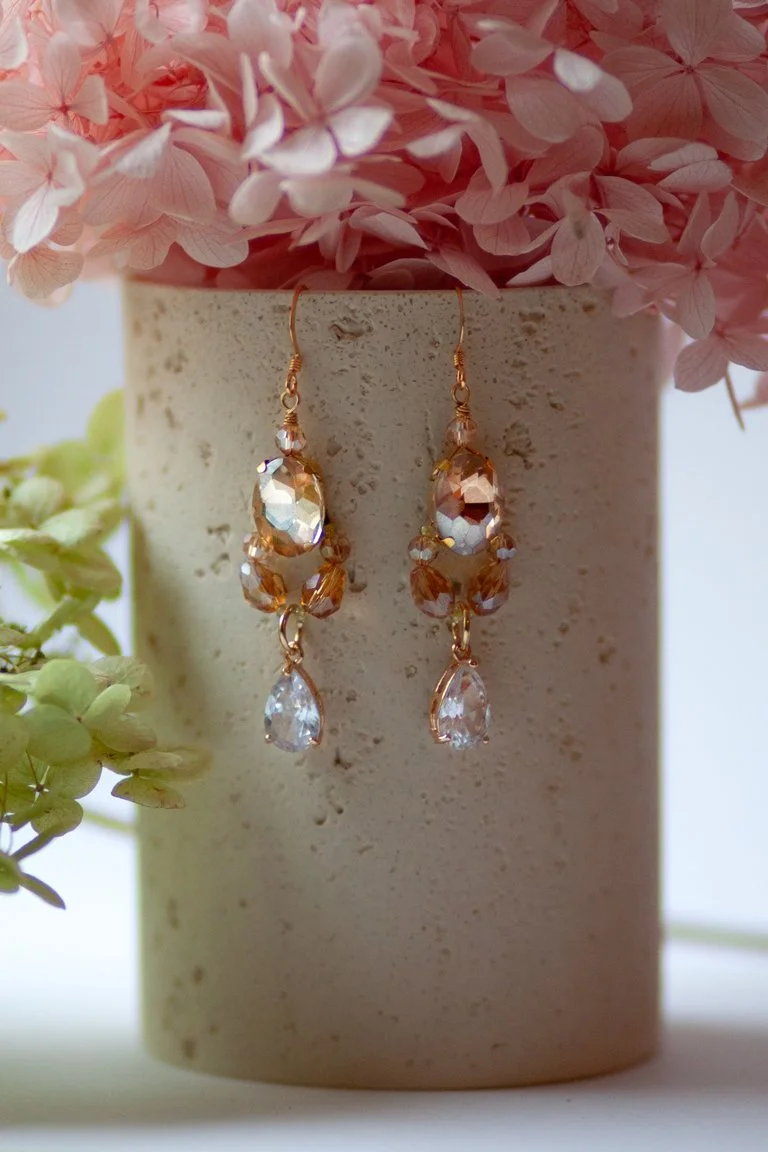Sun Beam Handmade Glass Bead Earrings