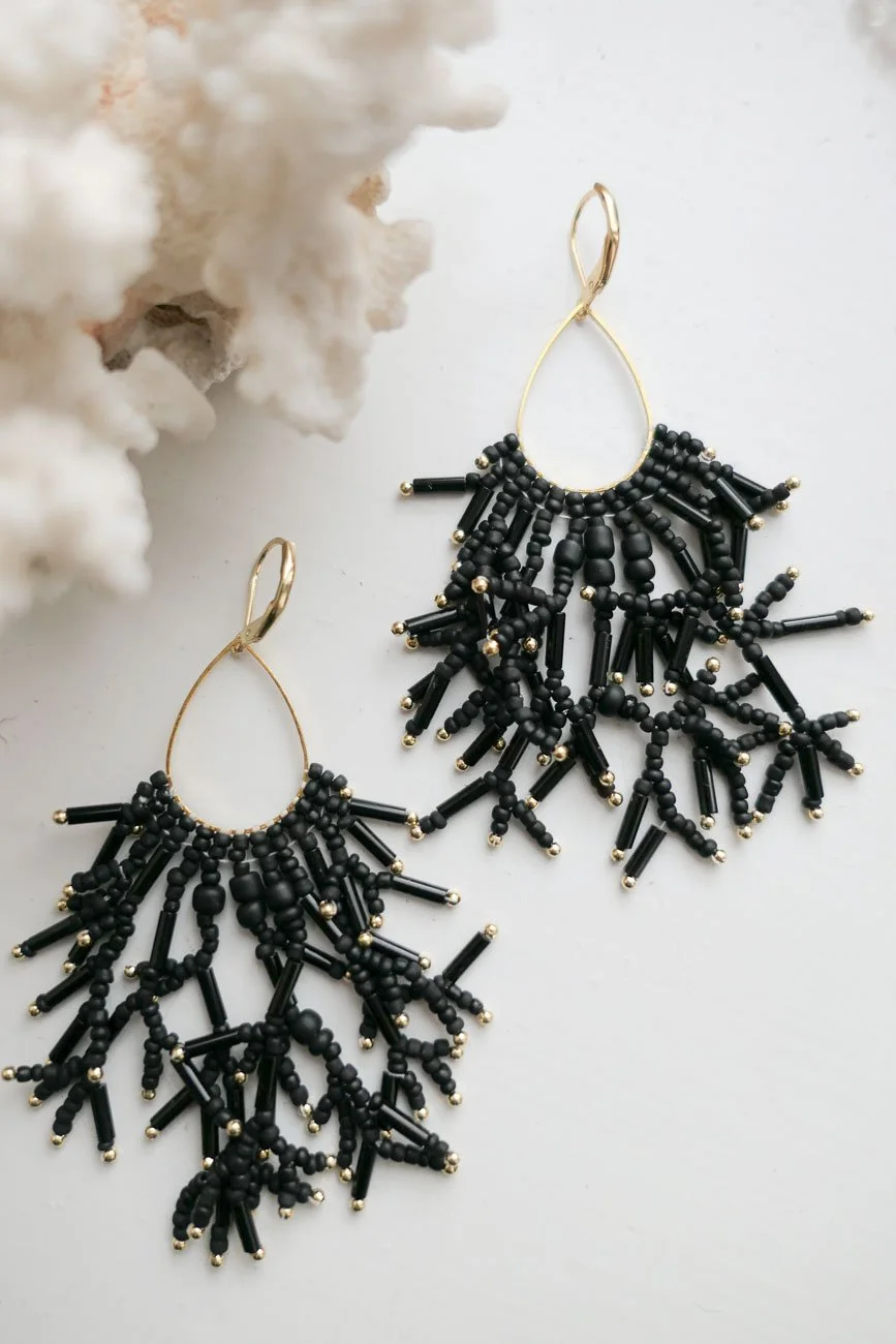 El Nino - Black Statement Earrings by Nikkotakko