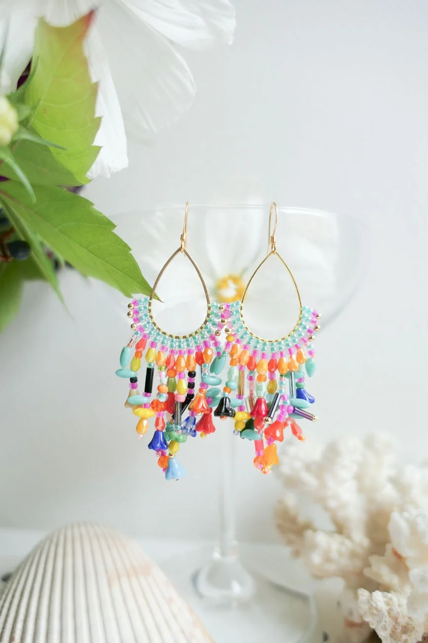 dy Drops Glass Bead Earrings