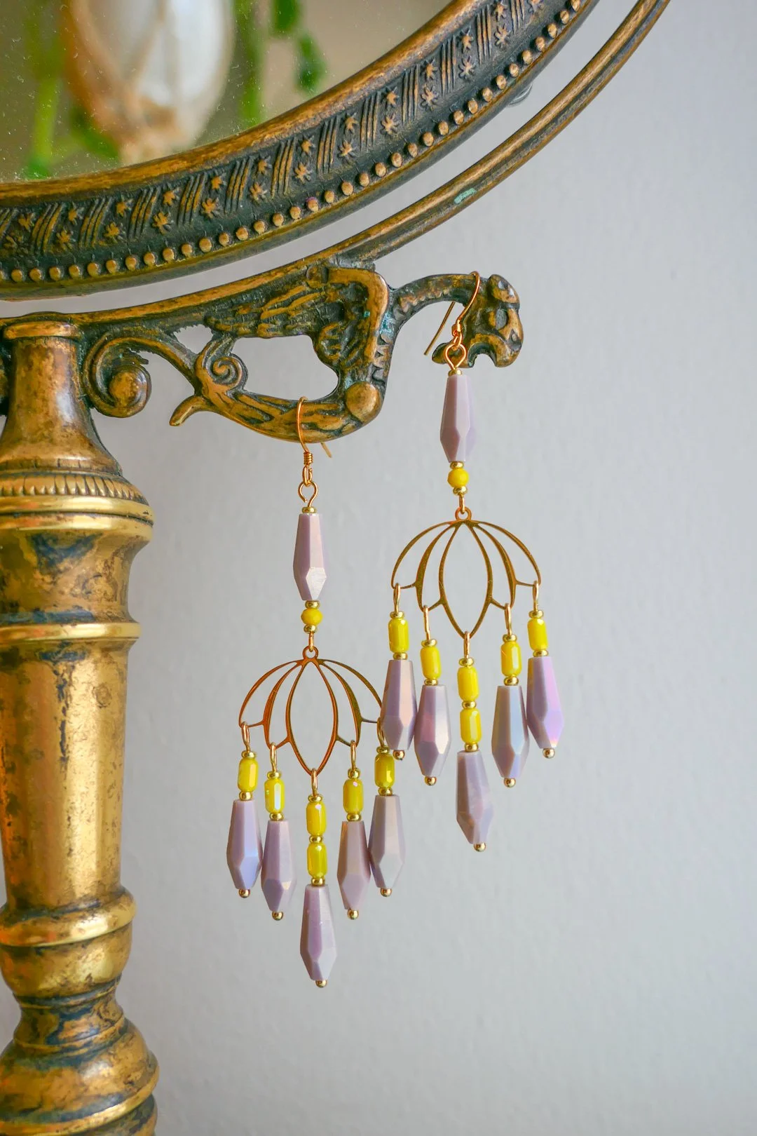 Lotus Glass Bead Earrings