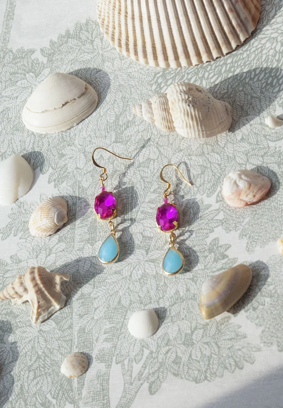 Bright Morning Glass Bead Earrings by Nikkotakko