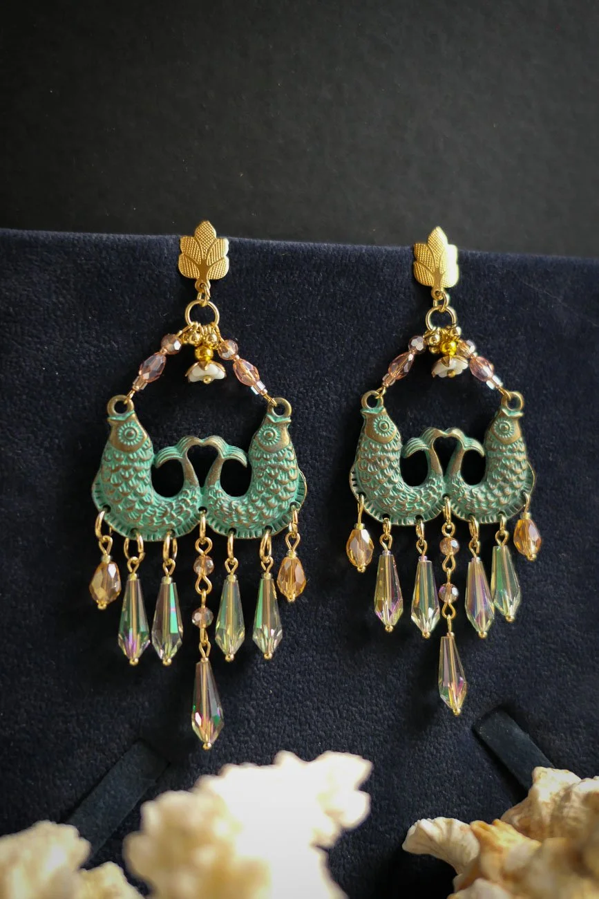 Fontana Di Trevi Glass Bead Statement Earrings