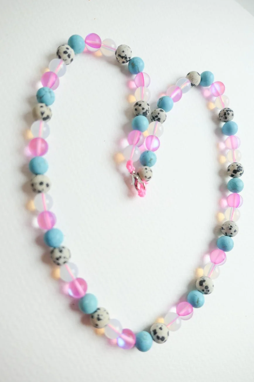 Urban Mermaid Short Gemstone & Glass Bead Necklace by Nikkotakko