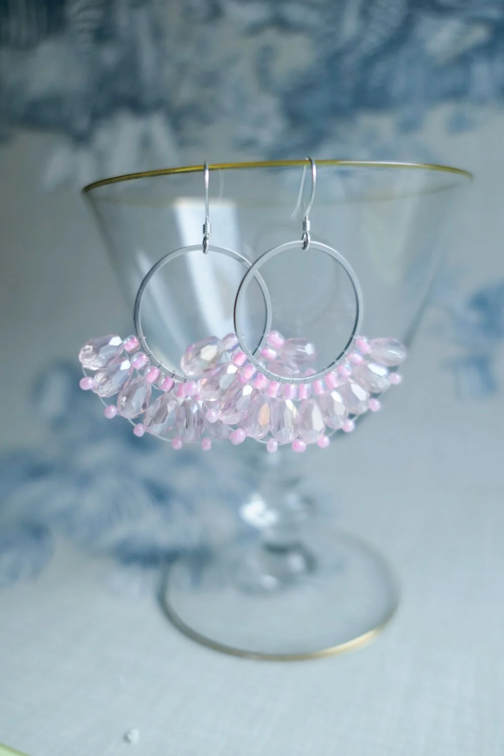 Happy Rose Glass Bead Earrings