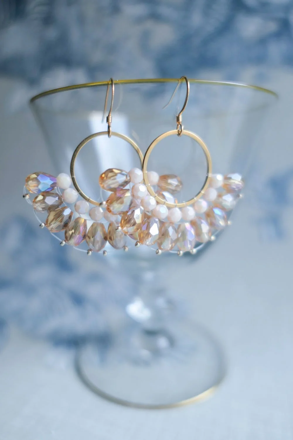 Sunset Bubbles Glass Bead Earrings