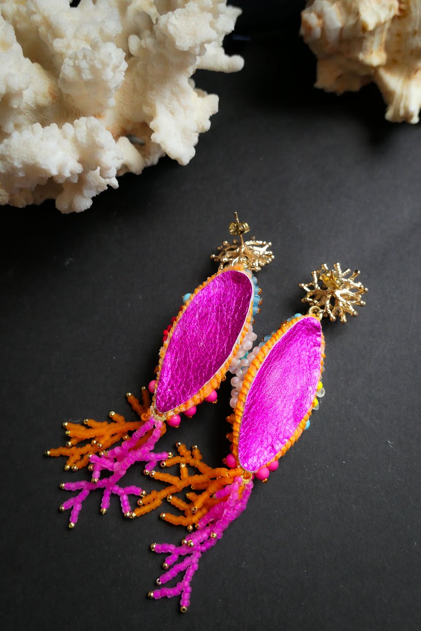 Oceans Haute Couture Hand Embroidered Earrings