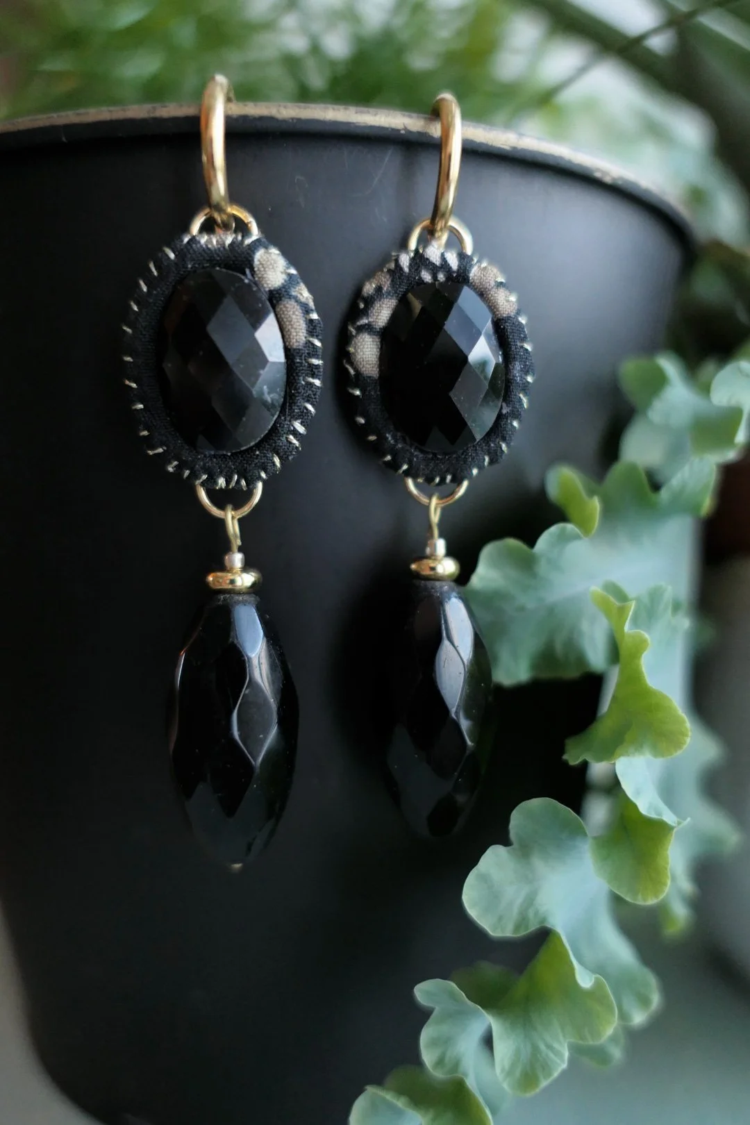 Black Silk Earrings