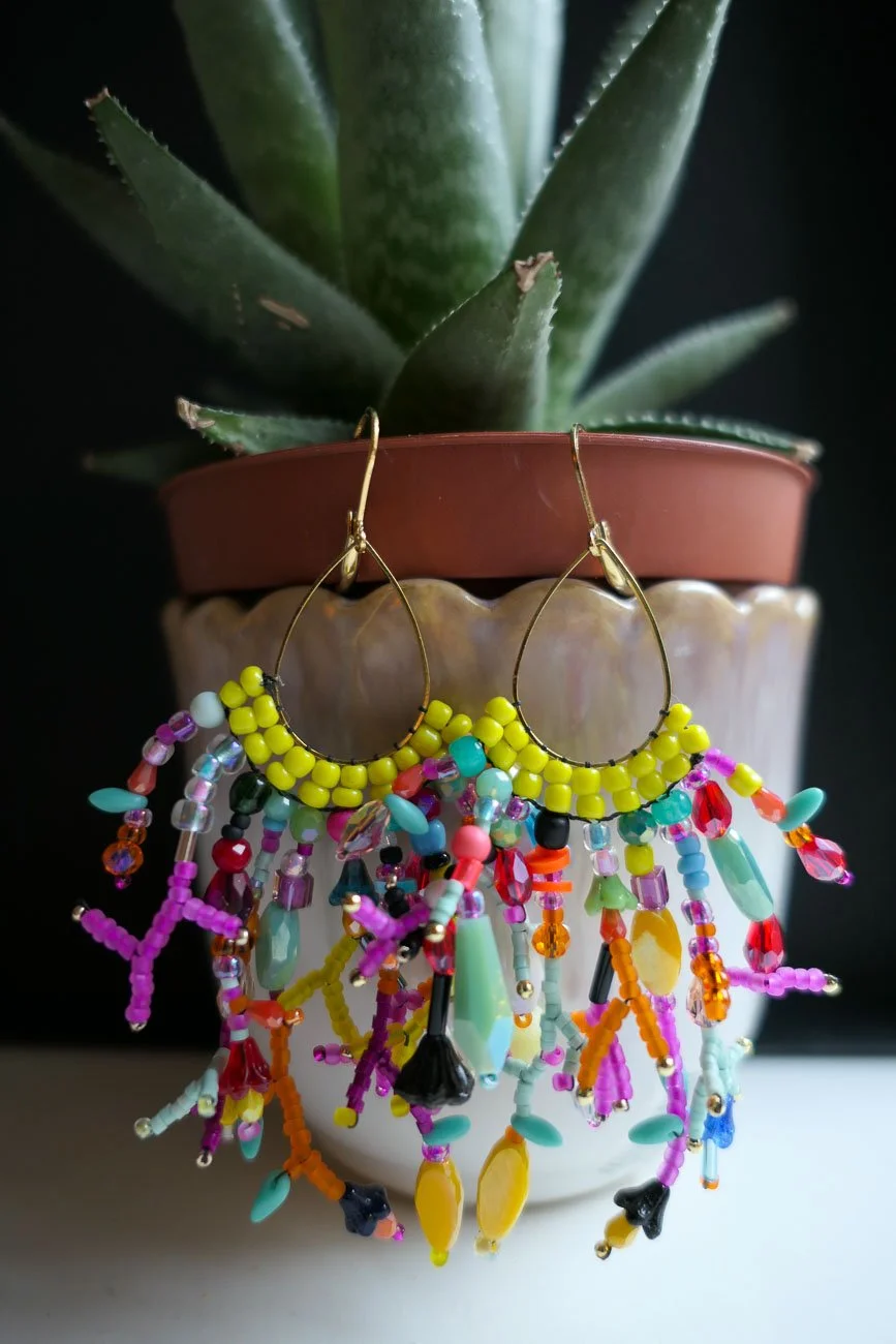 What a Mess! Glass Bead Earrings