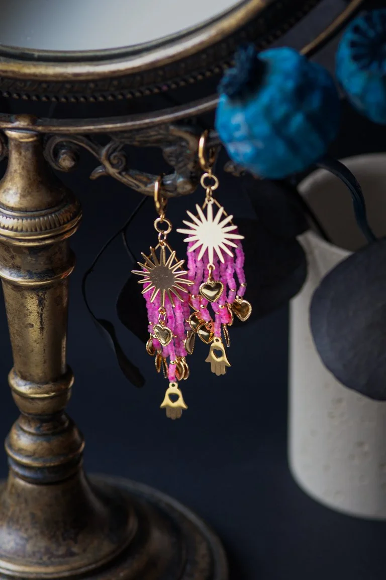 Purple Rays Earrings