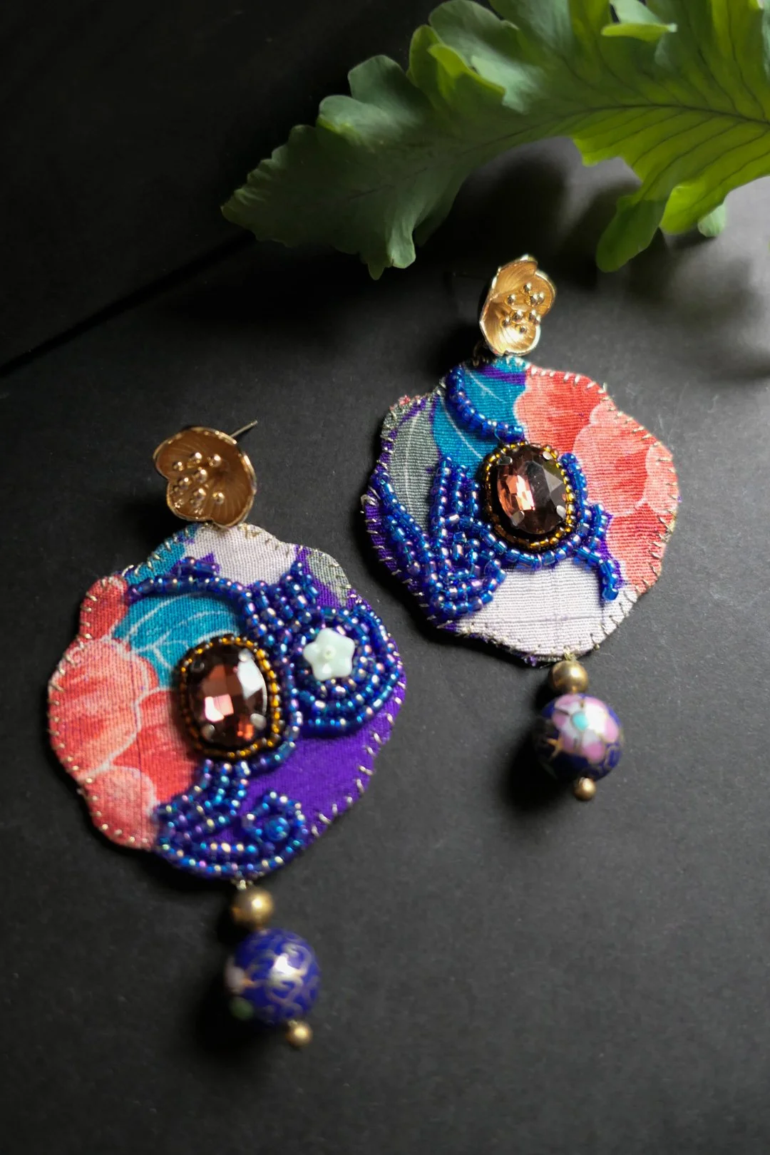 Flower Dreams | Recycled Japanese Kimono Silk Earrings