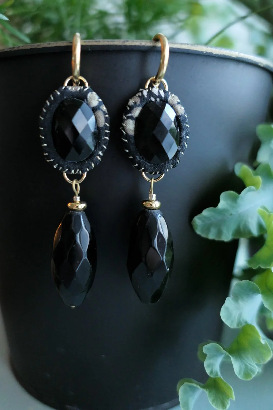 Black Silk Earrings