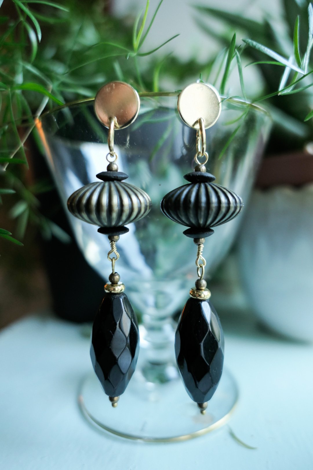 Black Stripe Earrings