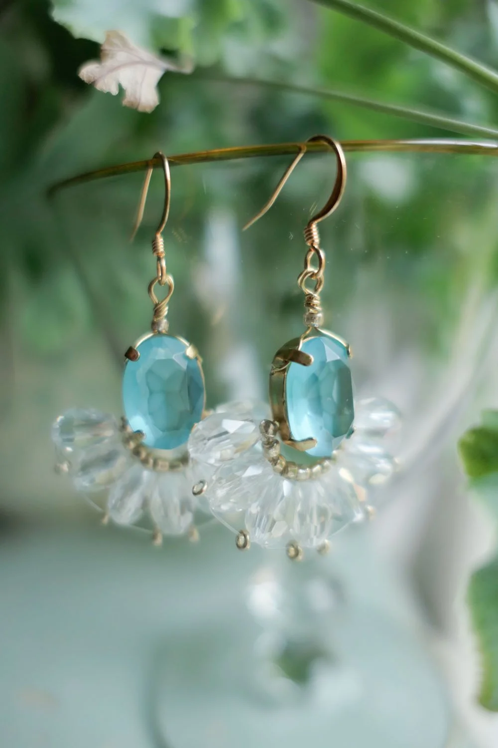 Frosted Ice Glass Bead Earrings