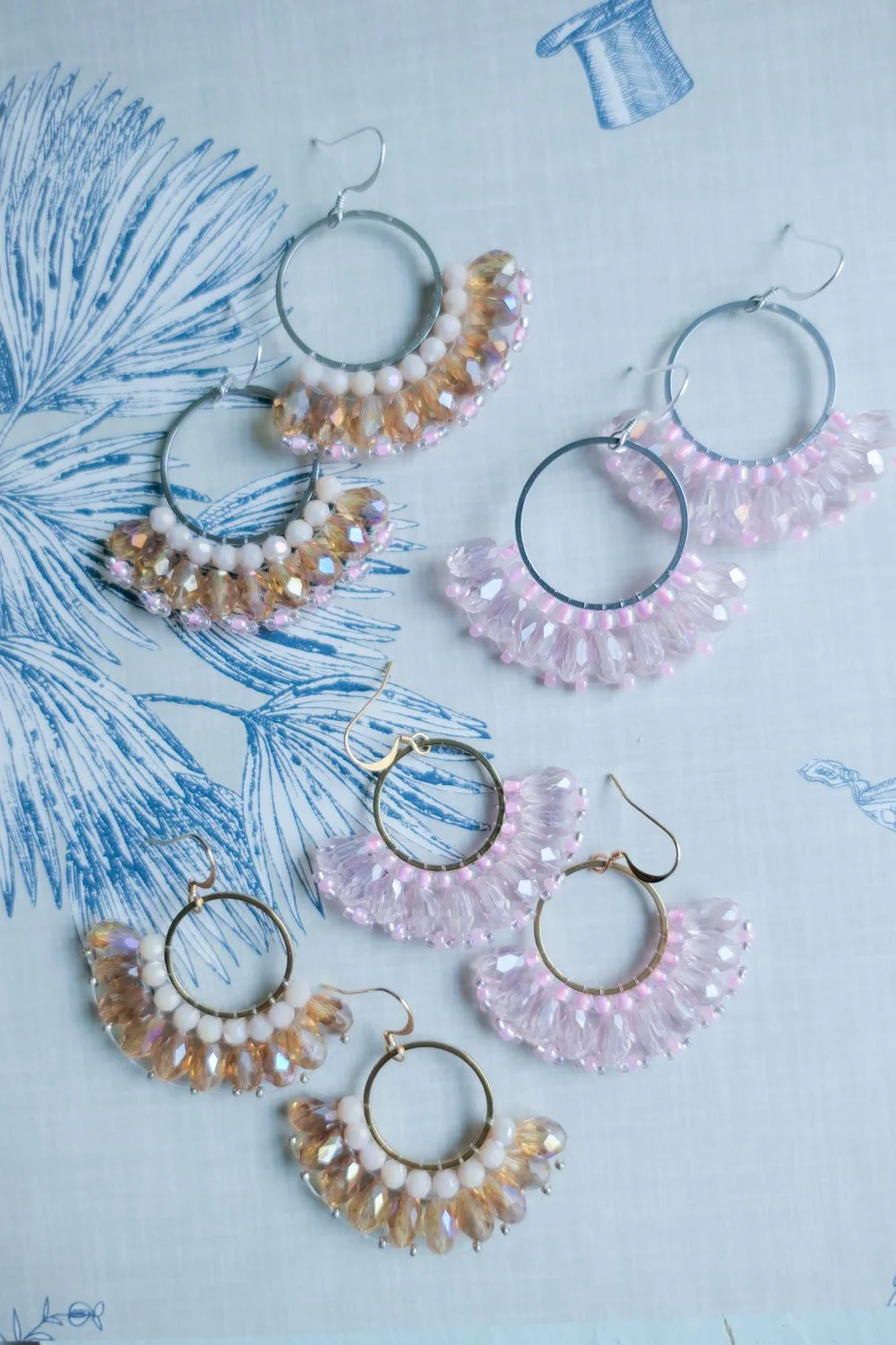 Happy Rose Glass Bead Earrings