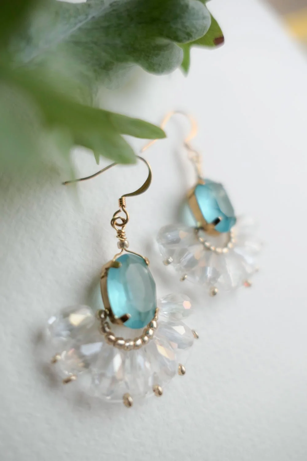 Frosted Ice Glass Bead Earrings