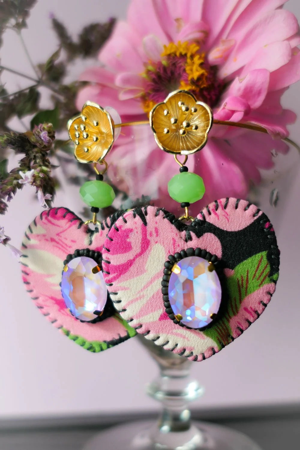 Silk Rose Earrings | Lilac