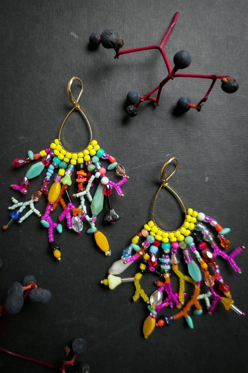What a Mess! Glass Bead Earrings