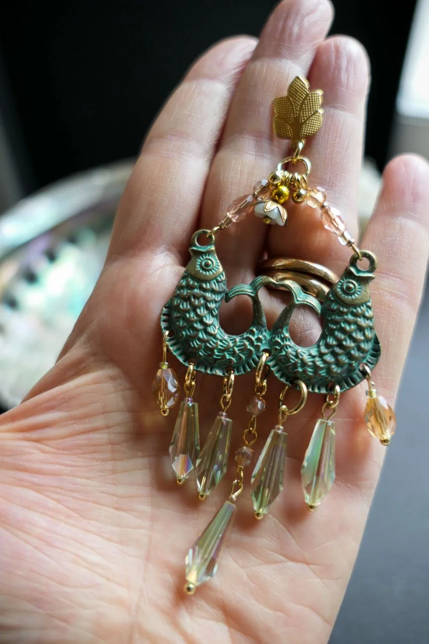 Fontana Di Trevi Glass Bead Statement Earrings