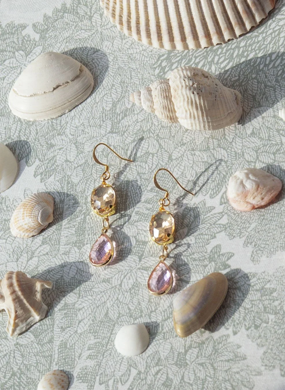 Pale Rose - Glass Bead Earrings by Nikkotakko