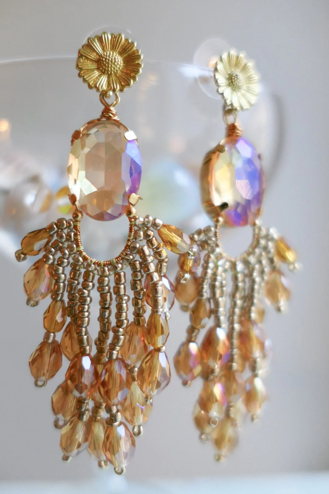 Christmas Night Glass Bead Earrings