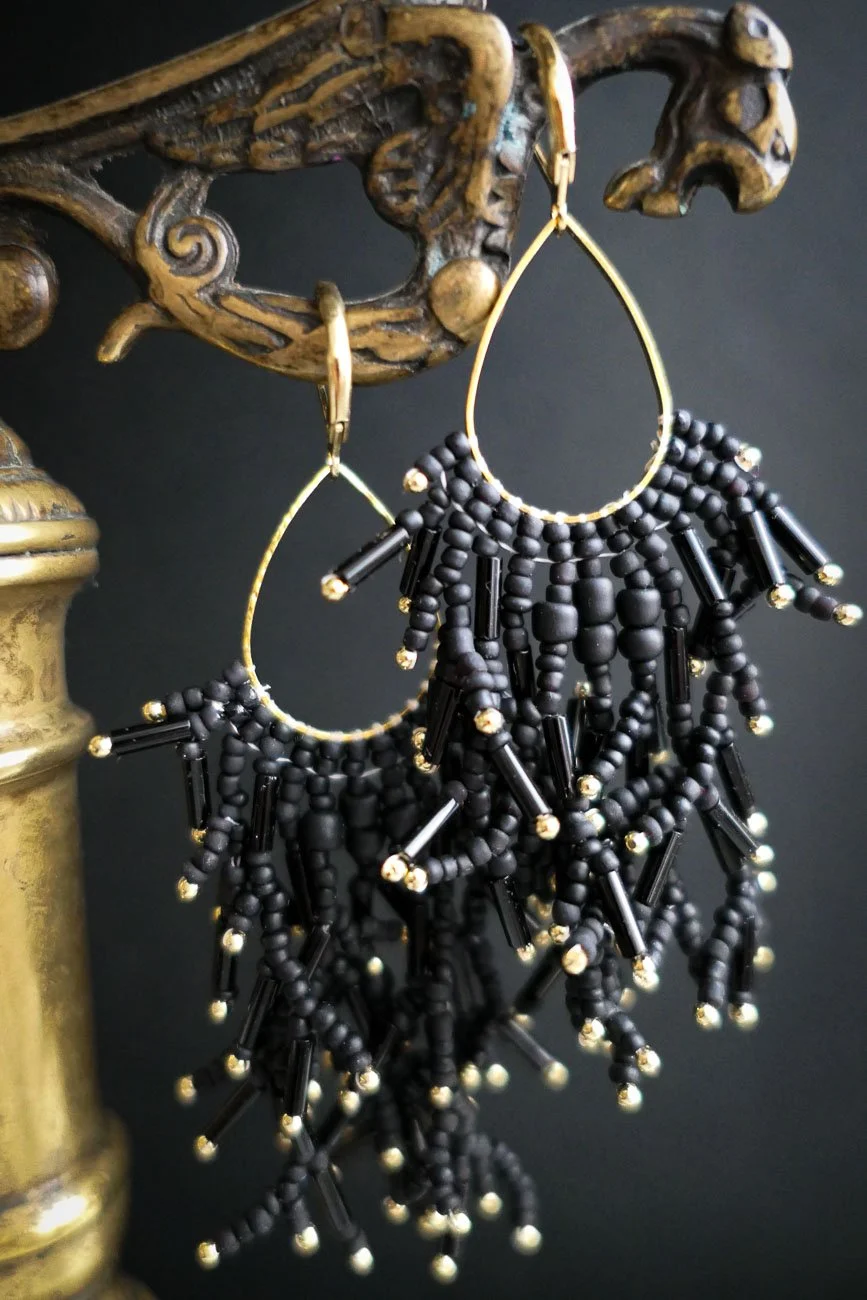 El Nino - Black Statement Earrings by Nikkotakko