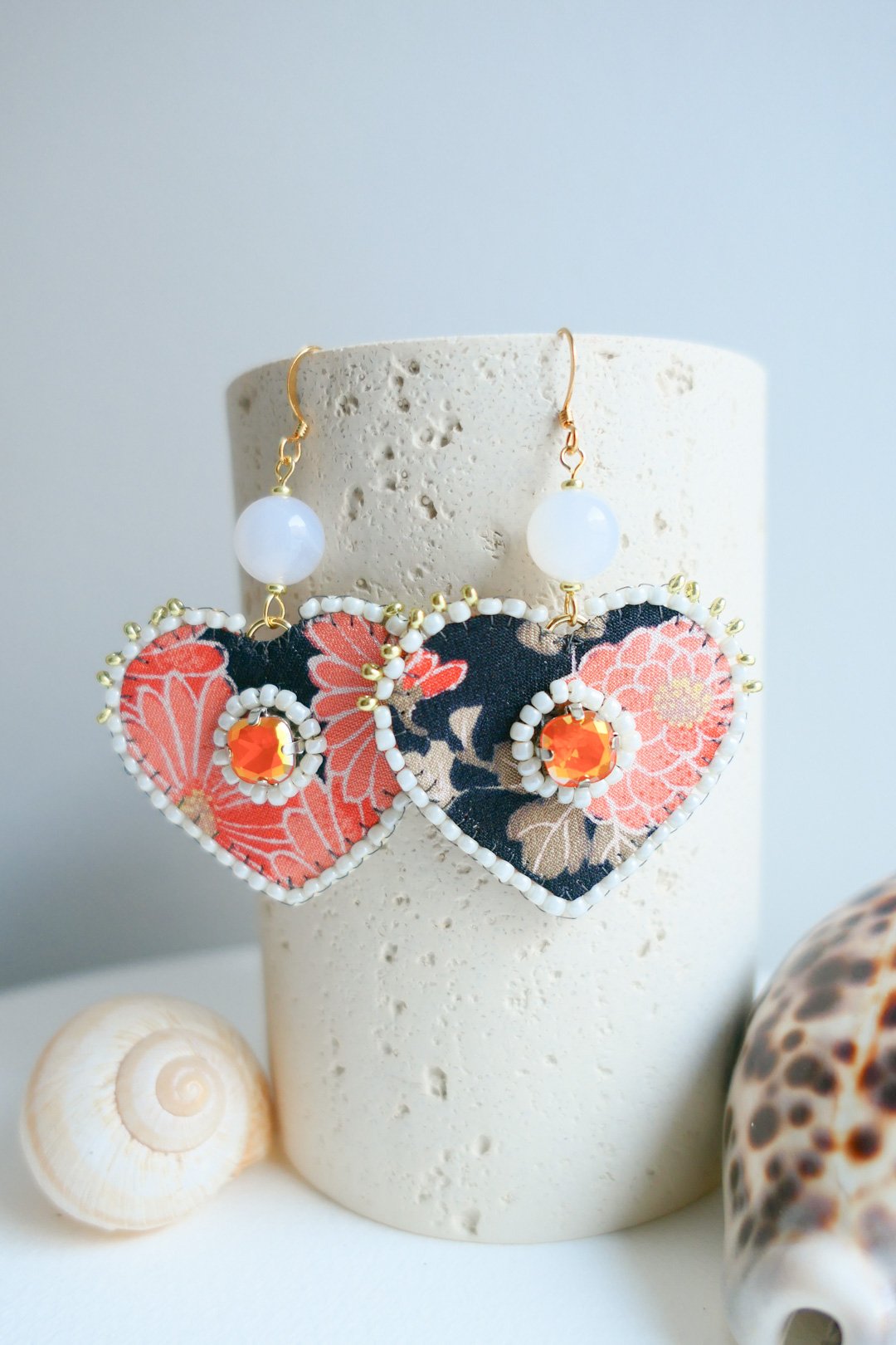 Heart of Kyoto Recycled Kimono Silk Earrings