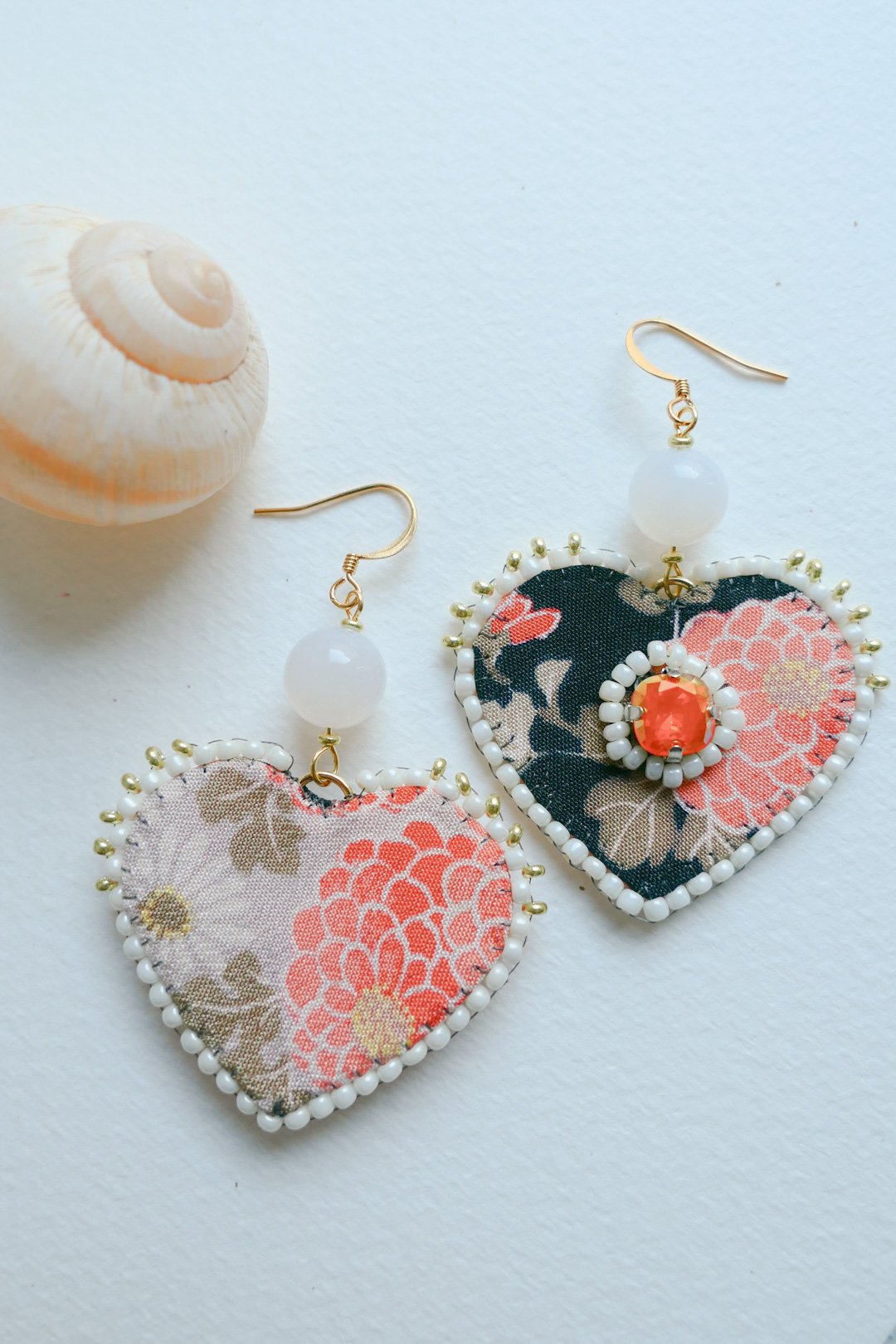 Heart of Kyoto Recycled Kimono Silk Earrings