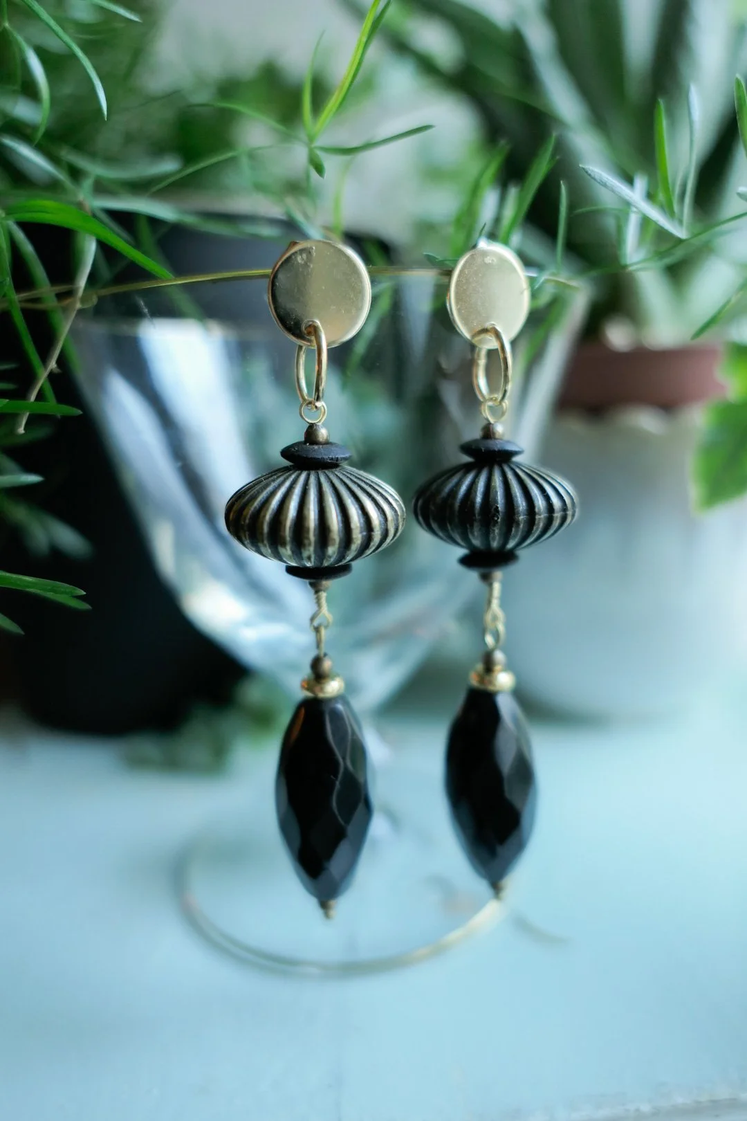 Black Stripe Earrings