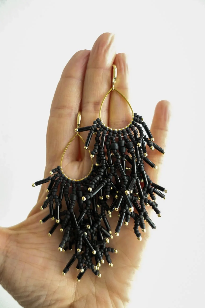 El Nino - Black Statement Earrings by Nikkotakko