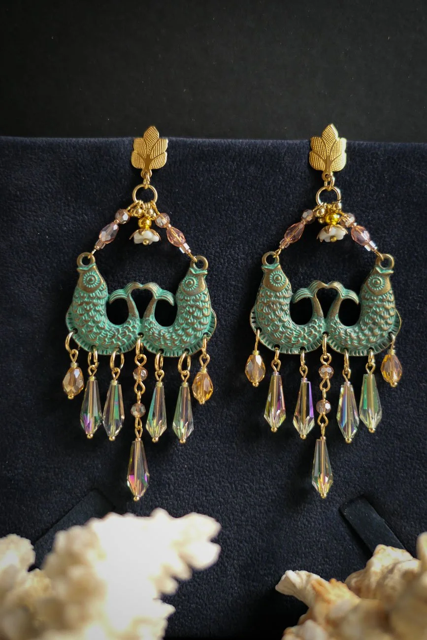 Fontana Di Trevi Glass Bead Statement Earrings