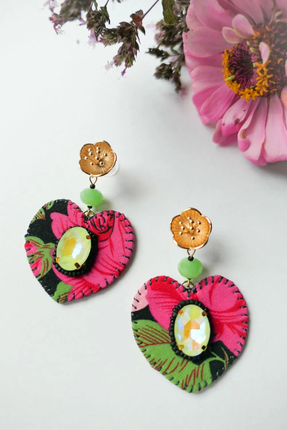 Silk Rose Earrings