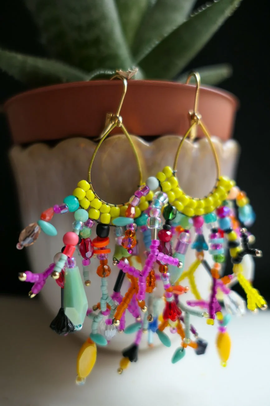 What a Mess! Glass Bead Earrings