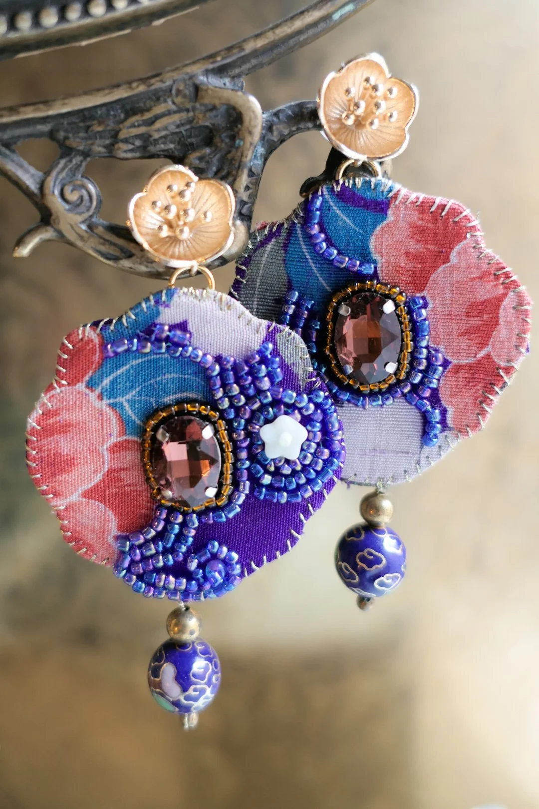 Flower Dreams | Recycled Japanese Kimono Silk Earrings