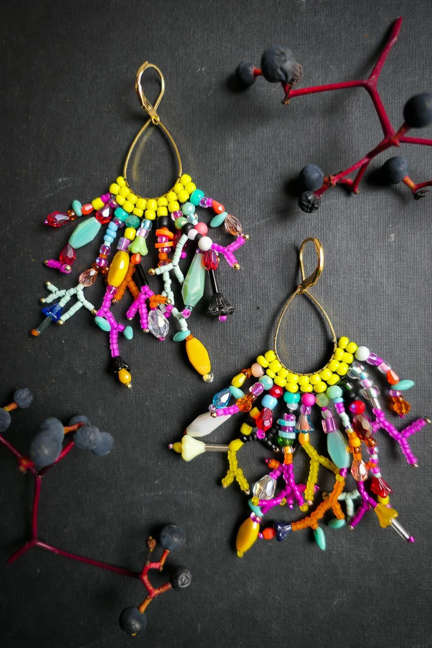 What a Mess! Glass Bead Earrings