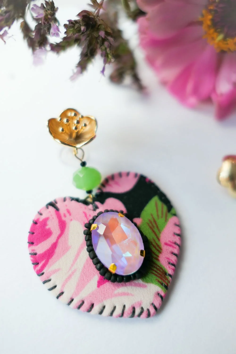 Silk Rose Earrings | Lilac