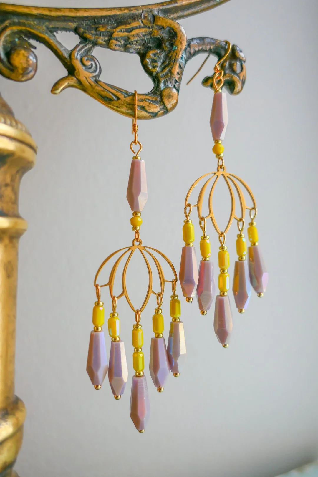 Lotus Glass Bead Earrings