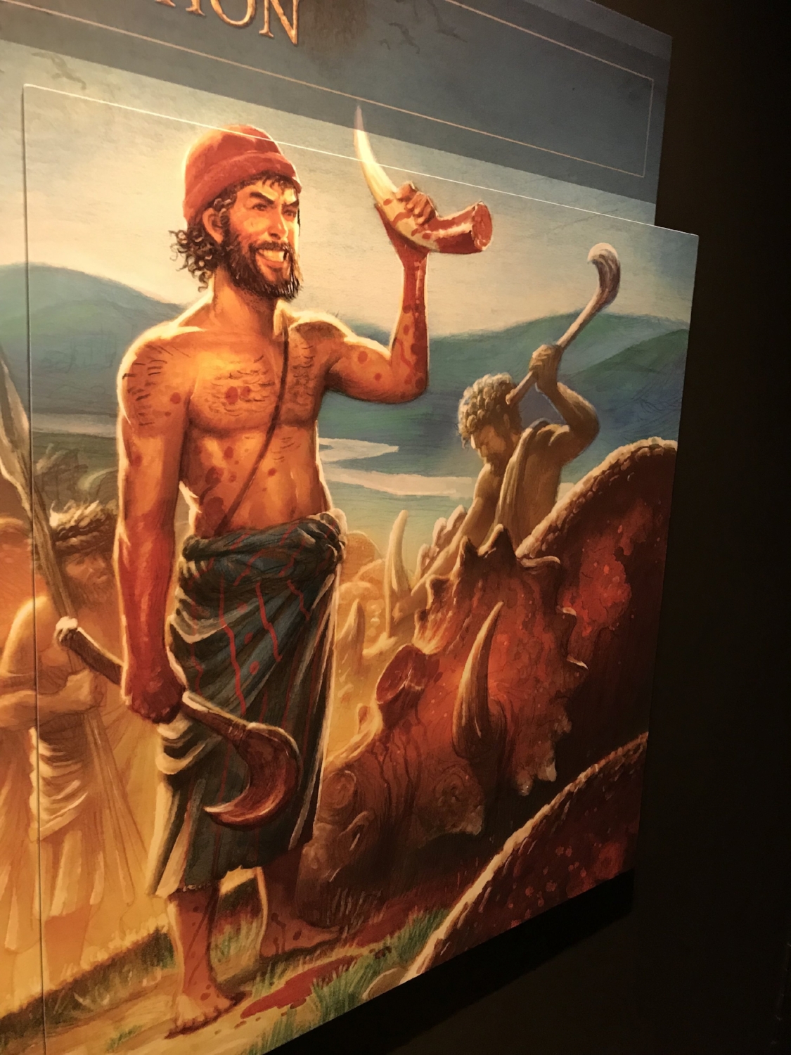 This exhibit suggests that humans (namely the wicked ones who inspired God's flood of judgement) may have made a contribution to dinosaur extinction.