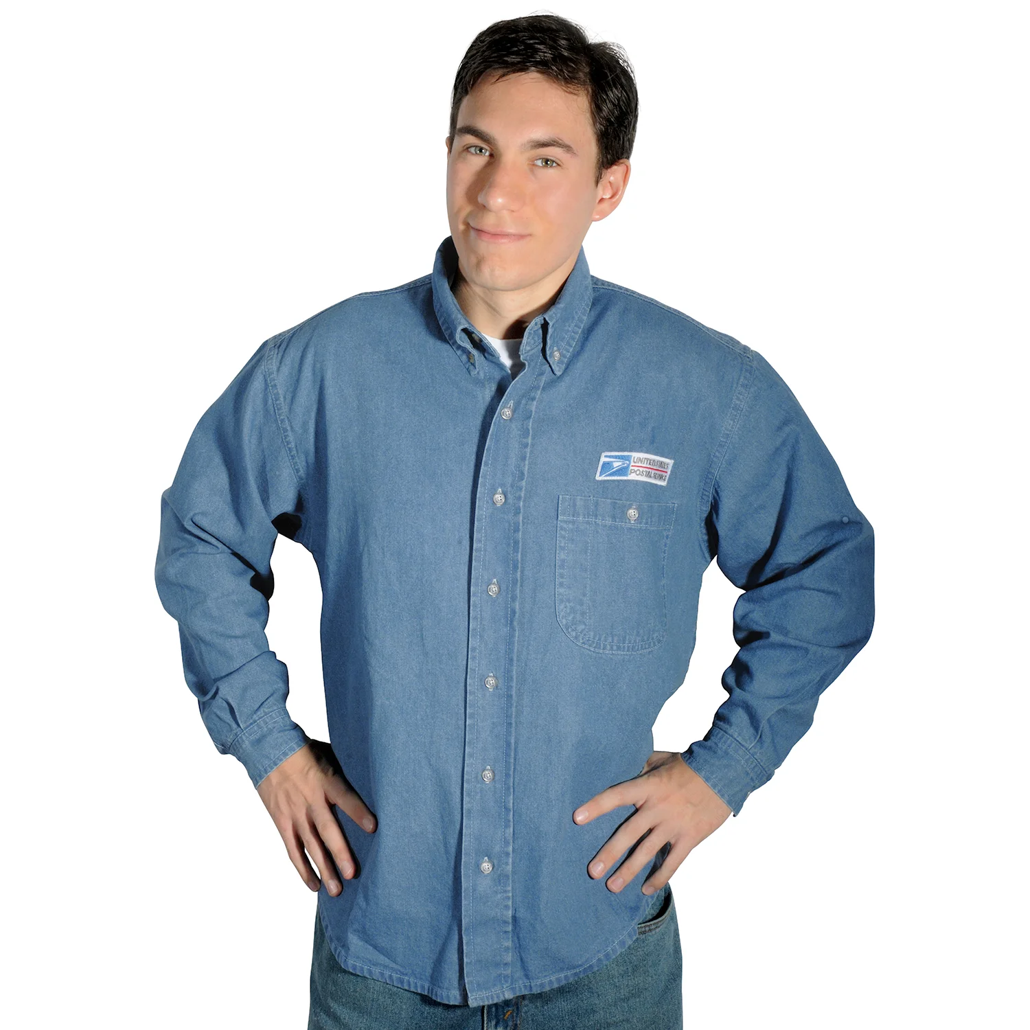 Style 148LS · Postal Denim Shirt – Long Sleeve, Imported