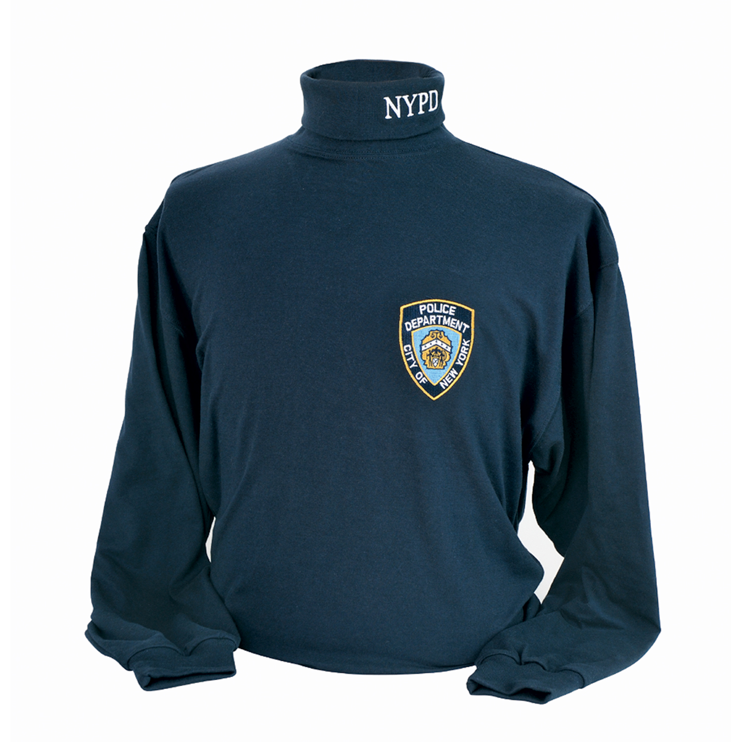 Style 160NYPD · Shirt with Full Turtle Neck Collar with “NYPD” on Collar and “NYPD” Shield on Chest, Imported