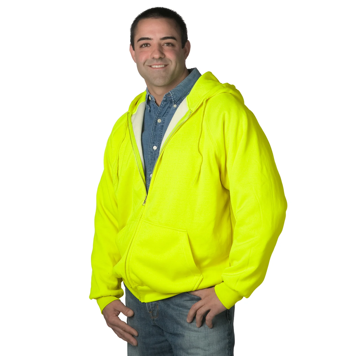 Style 5200 · Thermal-Lined, Hooded Sweatshirt with Zipper Front, Imported