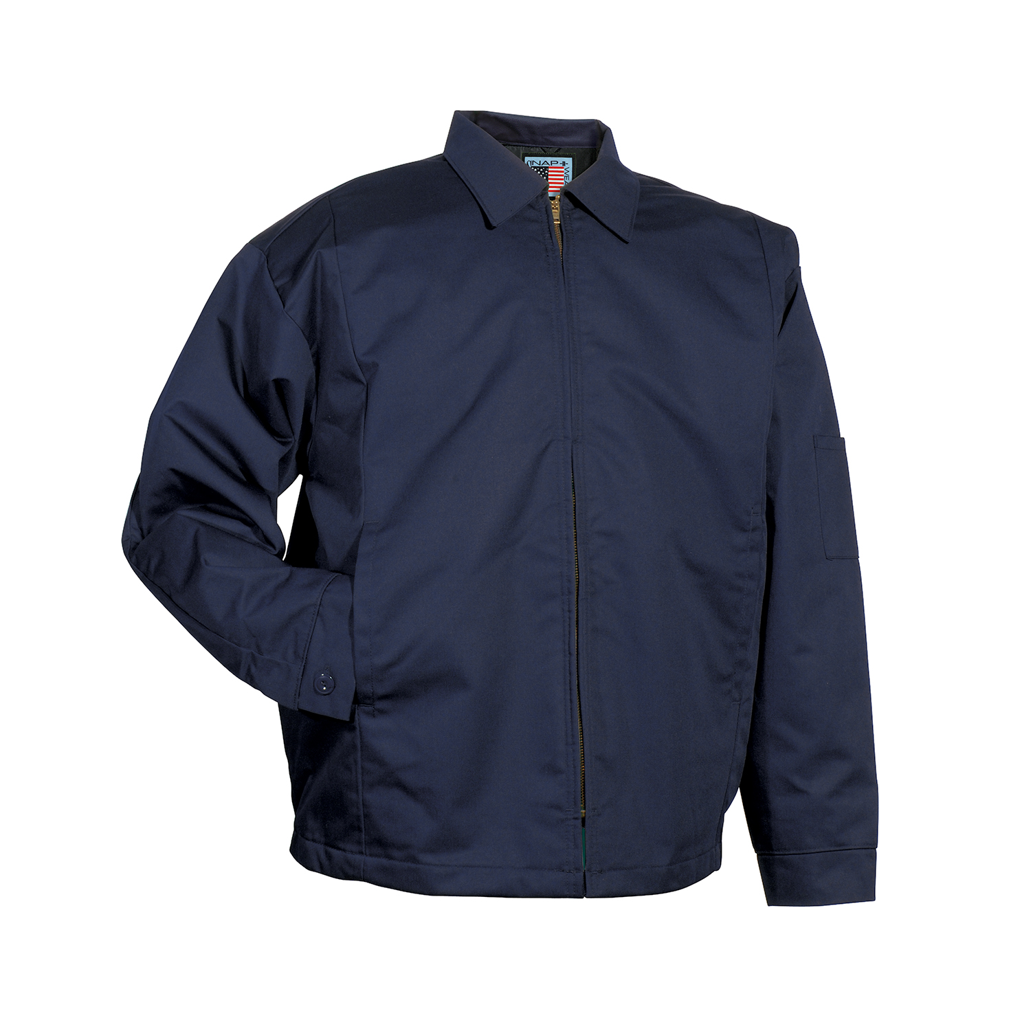 Style J50 · Twill Jacket with Fixed Waistband and French Front, Imported