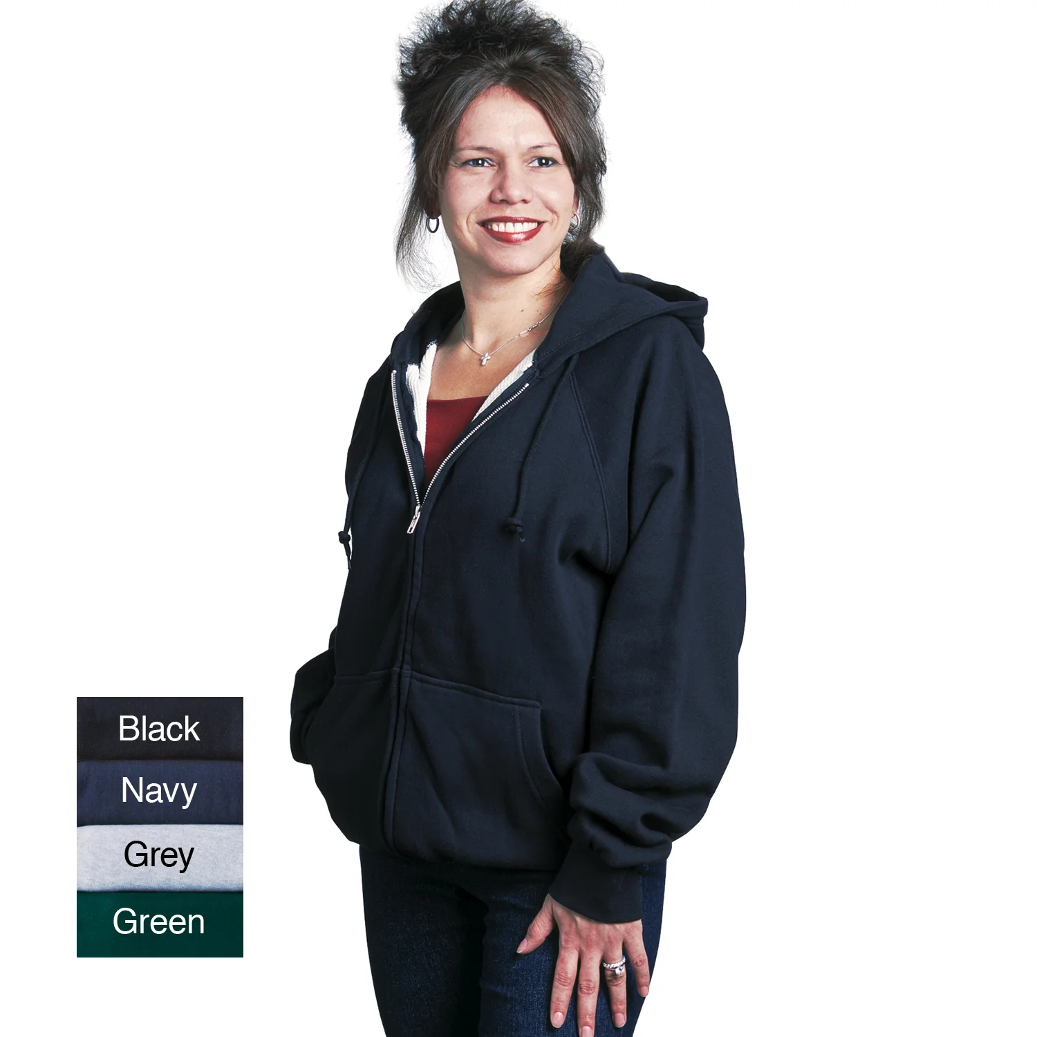 Style 5100 · Thermal-Lined Hooded Sweatshirt with Zipper Front, Imported