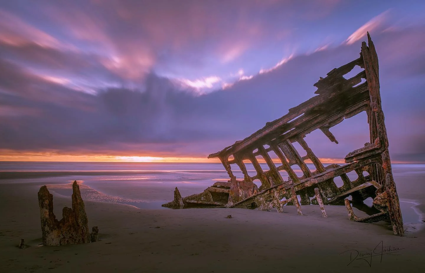 The Wreck of the Peter Iredale. In 1906 this ship ran aground on its way to Portland, Oregon and has been slowly degrading ever since. I&rsquo;ve been setting on this photo for over a year and glad to see it finally finished.
.
.
#portlandoregon #shi