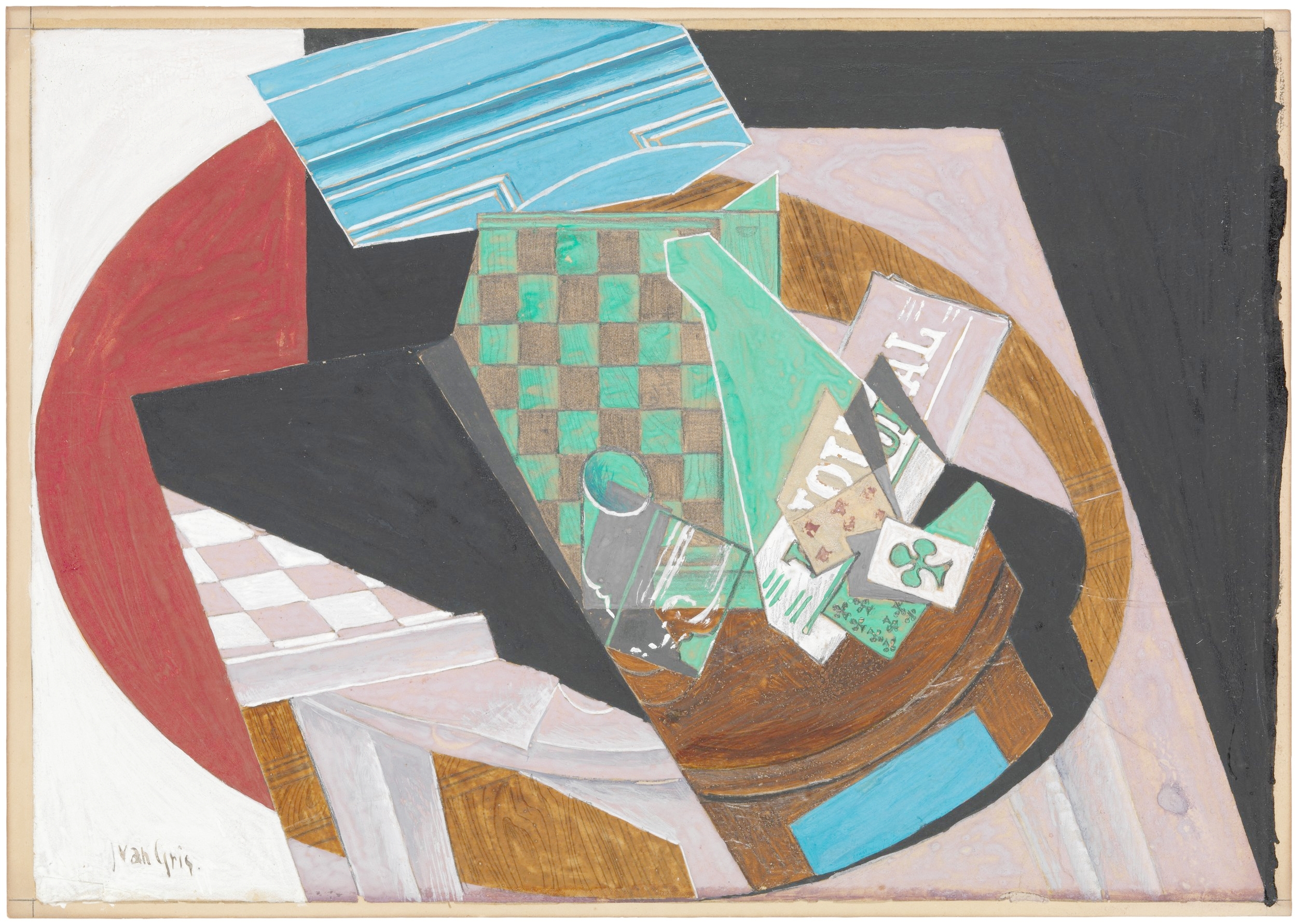 Juan Gris, Checkerboard and Playing Cards, 1915 Met.jpg