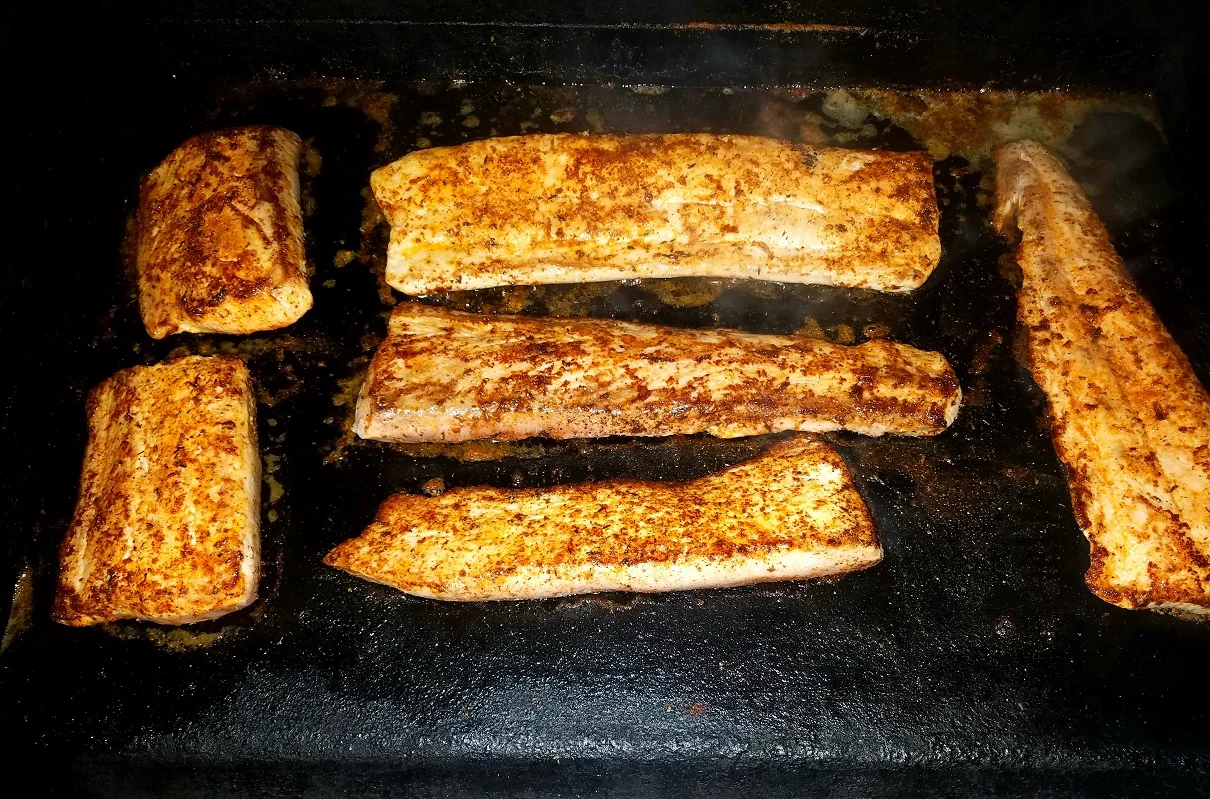 Blackened Mahi Mahi on the cast iron griddle. Why suffer with boring meals when you don't have to?