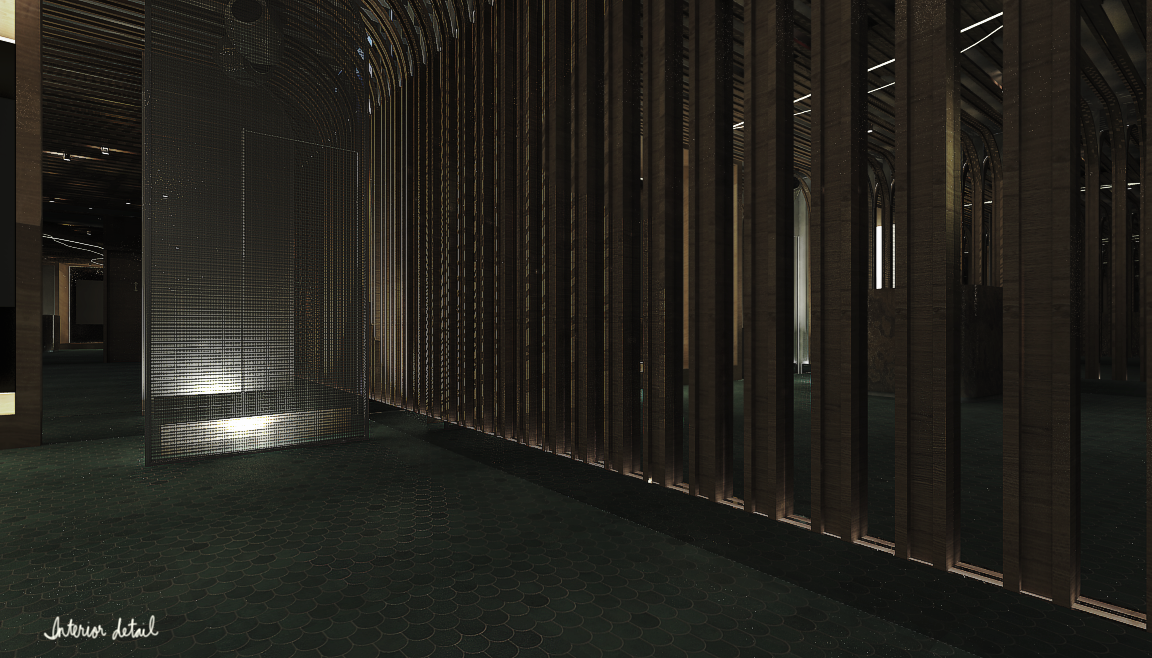  visualization - metal screen + wood rib detail 