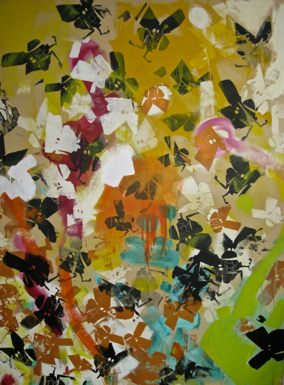 Worries and their Children,&nbsp;acrylic on canvas, 1996, 50 x 67"