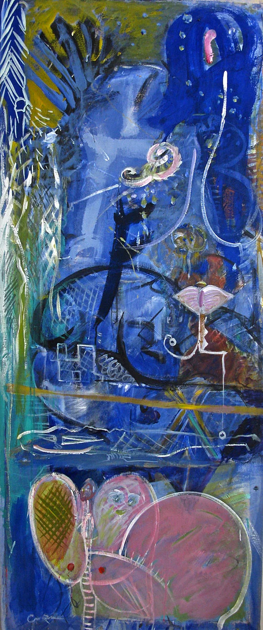 1980 acrylic on canvas, 29 x 69